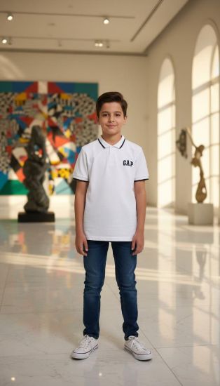 صورة تيشيرت ck ابيض منقط ولادي